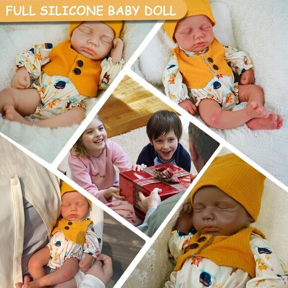 12 inch Realistic 2.3lb Full Body Silicone Sleeping Baby Girl Reborn Baby Dolls - Picture 6 of 6